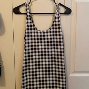 Black & White Gingham Sleeveless Dress